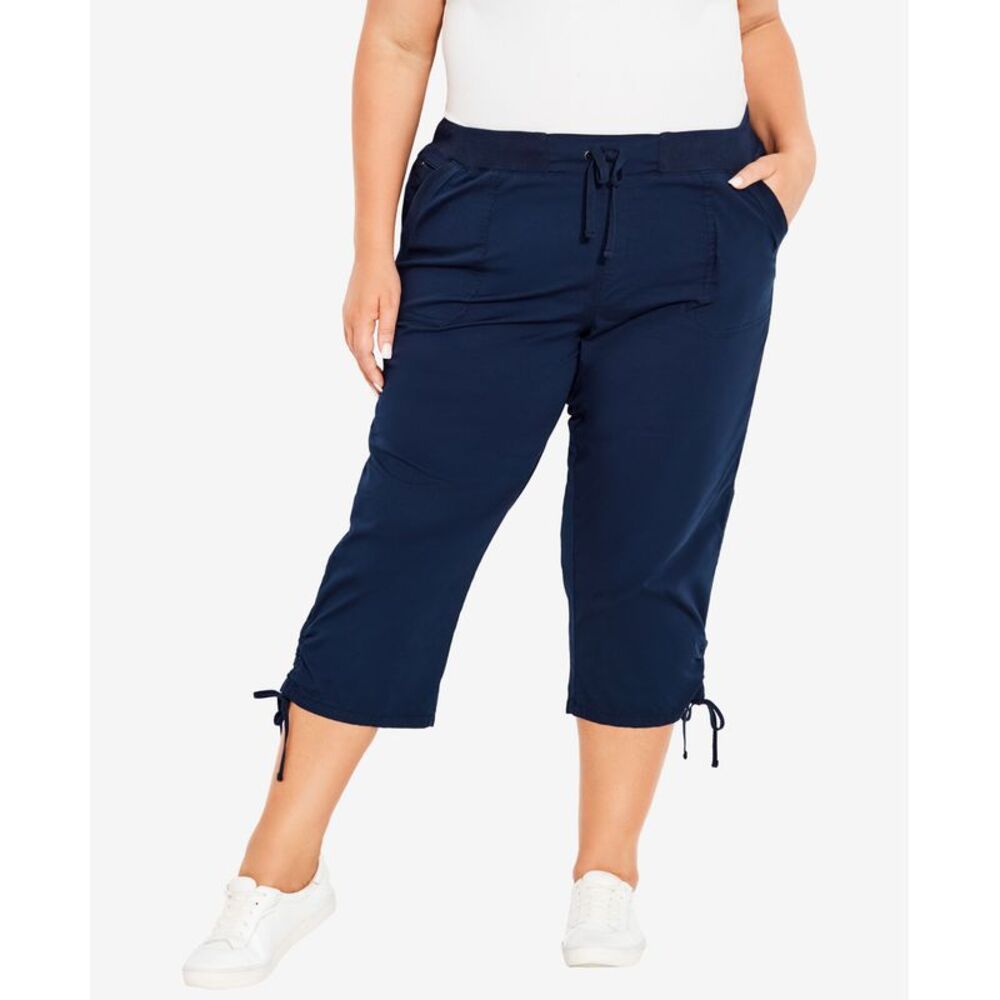 Avenue Plus Size Cotton Cinch Capri Pants
